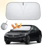 Apsauga nuo saulės automobilio priekinio stiklo vidui, automobilio apsauga nuo saulės priekiniam stiklui 140 x 70 cm, apsauga nuo saulės priekiniam stiklui i&scaron; vidaus, priekinio stiklo apsauga nuo saulės, sulankstoma daugumai transporto priemonių, vis ...