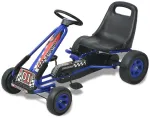 Pedalais minamas kartingas su reguliuojama sėdyne, mėlyn.