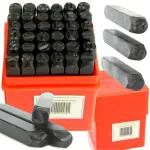 Mar-pol numeratorių, raidžių, skaičių, ženklų &scaron;tampų rinkinys metalui, 6 mm, 36 vnt.