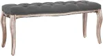 Suoliukas, tamsiai pilkas, 110x38x48cm, linas/medienos masyvas