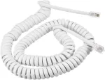 Sourcing map telefono ragelio laidas 4p4c 7m spiralinis laidas laidiniams telefonams, baltas
