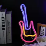 Pakabinamas &scaron;viestuvas Dwooke gitaros neoninis ženklas, muzikinė gitara, led neoninės &scaron;viesos sienų dekoravimui, neoninis &scaron;viesos ženklas, usb/baterijomis maitinamas neoninis muzikos ženklas, &scaron;viečiantis ženklas barui, muzikos studijai, miegamajam, v ...