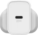 Otterbox Usb-c Uk įkroviklis 20 W, greito įkrovimo funkcija i&scaron;maniesiems telefonams ir plan&scaron;etiniams kompiuteriams, atsparus smūgiams ir tvirtas, baltas