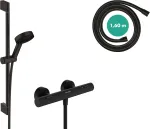 Hansgrohe Pulsify Select S 24262670 vandens taupymo du&scaron;o komplektas su termostatu Ecostat Fine, du&scaron;o termostatas su du&scaron;o galvute 8.2 l/min (ecosmart), du&scaron;o laikiklis 65 cm, žarna ir laikiklis, matinė juoda