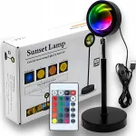 Saulėlydžio LED lempa RGB, juoda