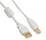 USB kabelis InLine USB-A - USB-B 3 m Balta (34535W)