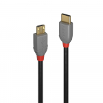 USB Laidas - LINDY Anthra Line USB 2.0 Type C į Micro-B Laidas, M/M, 480Mbps, 2 m, Juodas