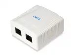 &bdquo;Equip&ldquo; pavir&scaron;inio montavimo lizdas Cat6 2 prievadų 2x RJ45 UTP RAL 9010, su polietileno mai&scaron;eliu