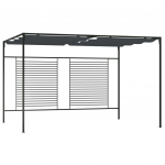 Pavėsinė su įtraukiamu stogu, antracito, 4x3x2,3m, 180g/m&sup2;