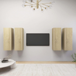 TV staliukas Televizoriaus spintelės, 4vnt., ąžuolo, 30,5x30x90cm, mediena