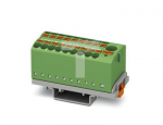 Phoenix Contact 3273118 Paskirstymo blokas PTFIX 6/18X2,5-NS35 GN, žalia pramoninė jungtis - 18 prijungimo ta&scaron;kų, kurių skerspjūvis 2,5 mm2