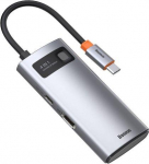 Jungčių stotelė / adapteris USB C ki&scaron;tukas - 4 rū&scaron;ių jungtys Metal Gleam BASEUS