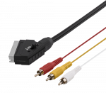 SCART kompozitiniam video DELTACO su jungikliu, 2m, juoda / DEL-129-K / 00220001