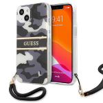 Apple iPhone 13 Guess dėklas Camo Strap Collection (GUHCP13MKCABBK) juodos spalvos