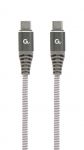GEMBIRD CC-USB2B-CMCM100-1.5M 100W Type-C maitinimo laidas PD auk&scaron;čiausios kokybės įkrovimo duomenų kabelis 1.5m