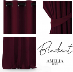 Naktinė užuolaida su žiedais AmeliaHome BLACKOUT 140X245 cm, 1 vnt., spalva: bordo (vyno)