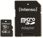 Atminties kortelė SD MicroSD kortelė 128GB Intenso SD-HC UHS-I inkl. SD - Adapteriai mažmeninė prekyba