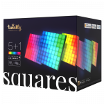 Lubinis &scaron;viestuvas I&scaron;maniosios LED plok&scaron;tės Twinkly Squares (1 pagrindinė plok&scaron;tė + 5 prailginimai) RGB, daugiaspalvės