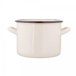 Altom Design Emaliuotas tiesus puodas, 3,3 l; skersmuo 18 cm; auk&scaron;tis 14 cm, kreminės spalvos