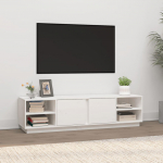 TV staliukas Televizoriaus spintelė, balta, 156x40x40cm, pu&scaron;ies masyvas