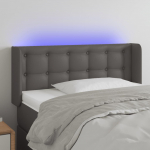 Galvūgalis su LED, pilkos spalvos, 83x16x78/88cm, dirbtinė oda