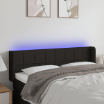 Galvūgalis su LED, juodos spalvos, 147x16x78/88cm, audinys