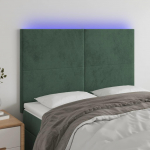 Galvūgalis su LED, tamsiai žalias, 144x5x118/128cm, aksomas