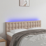 Galvūgalis su LED, kapučino spalvos, 144x5x78/88cm
