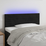 Galvūgalis su LED, juodos spalvos, 80x5x78/88cm, aksomas