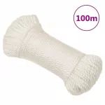Darbo virvė, baltos spalvos, 3mm, 100m, polipropilenas
