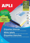 Lipnios etiketės Apli, A4, 70x36mm, 24 etiketės lape, 100 lapų, baltos spalvos