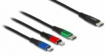 &bdquo;Delock&ldquo; USB įkrovimo laidas &bdquo;3 viename&ldquo; nuo A tipo iki 2 x &bdquo;Lightning&ldquo; / C tipo USB 30 cm