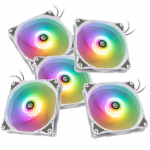 Bitspower Notos RGB PWM korpuso ventiliatorius, 120mm - baltos spalvos, 5er-Pack