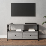 TV staliukas Televizoriaus spintelė, pilka, 90x33x45cm, mediena ir geležis