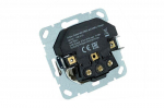 Liregus Ki&scaron;tukinis lizdas EPSILON, SCHUKO lizdas ir USB A+C įkroviklis 17W, be rėmelio, metalo sp.