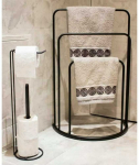 Bathroom Solutions Rank&scaron;luosčių kabykla, juoda, 49,5x75cm, metalas