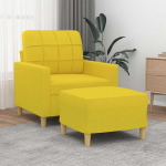Sofa Krėslas su pakoja, &scaron;viesiai geltonos spalvos, 60cm, audinys