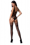 Passion Woman Passion BS074 Bodystocking Lace Pattern One Size Juodas