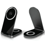 Mercedes Benz Indukcinis įkroviklis 15W sulenkiamas Mercedes Sidabrinis Star MagSafe 2in1 MEMFBGSLK 15W juodos spalvos