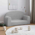 Vaiki&scaron;ka dvivietė sofa, &scaron;viesiai pilka, mink&scaron;tas pliu&scaron;as