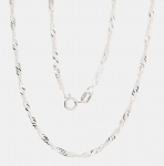 Sidabrinė grandinėlė Singapore 2,5 mm , briaunų apdirbimas deimantu - 3.7 g. - 45 - 2,5 mm.