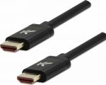 Vaizdo kabelis HDMI M &ndash; HDMI M, HDMI 2.1 &ndash; itin didelės spartos, 1 m, paauksuotos jungtys, aliuminio korpusas, juodas, logotipas 8K@60Hz, 48Gb/s