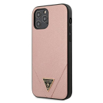 Guess Saffiano V &ndash; dėklas, skirtas iPhone 12 / iPhone 12 Pro, rožinis