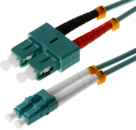 helos LWL OM3 Patchkabel Duplex LSZH 3,0mm LC/SC aqua 2,0m