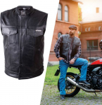 Leather Motorcycle Vest W-TEC Delasola
