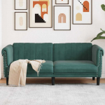 Dvivietė sofa, tamsiai žalios spalvos, aksomas
