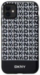 DKNY PU Leather Repeat Pattern Bottom Stripe MagSafe dėklas telefonui Apple iPhone 11 juodos spalvos