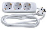 Thorkild Larsen E-line 3-jų lizdų ki&scaron;tukas 3G1.0 - H05VV-F, baltas, su Schuko jungtimi, 230V/16A, plastikinis laidas, 1,5 m