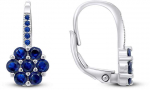 Brilio Silver Brilio Sidabrinis Sidabrinis flower earrings with dark mėlynas zircons EA15WB