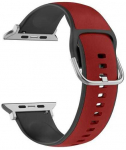 Beline apyrankė Apple Watch Silico Leather 38/40/41mm raudonos ir juodos spalvos box